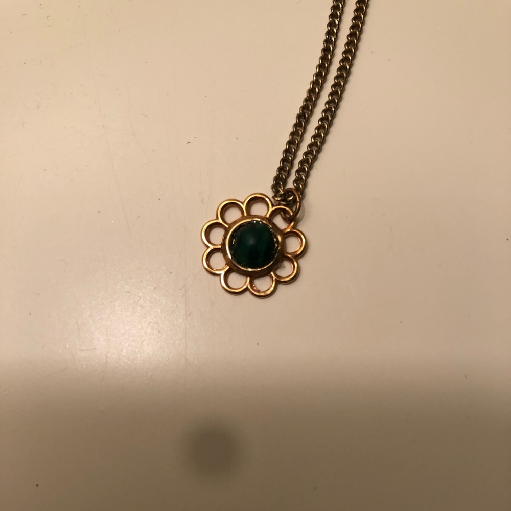 Green Marble Flower Necklace